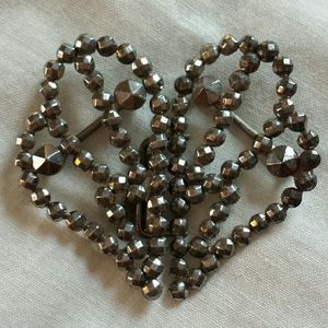 Vintage Silver Scarf Buckle In Double Heart Shape